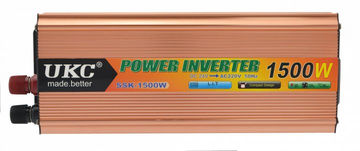 Перетворювач постійного струму 1500W UKC SSK-1500W AC\DC 12V інвертор для автомобіля 12В-220В