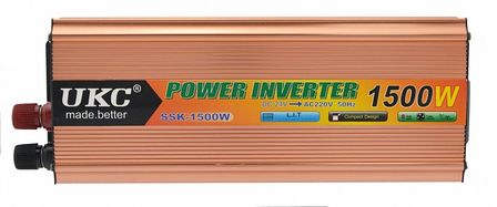 Перетворювач постійного струму 1500W UKC SSK-1500W AC\DC 12V інвертор для автомобіля 12В-220В, фото 1
