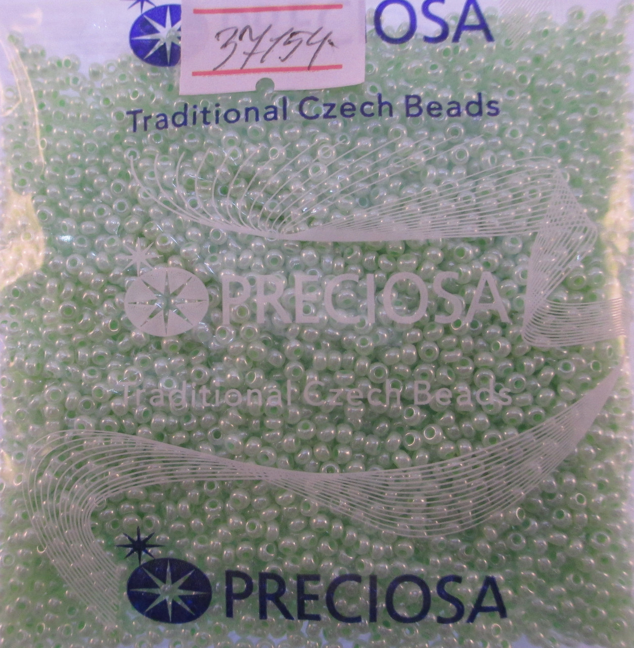 Бісер 10/0, колір — бліда бірюза, No37154 (пач.50 грамів)