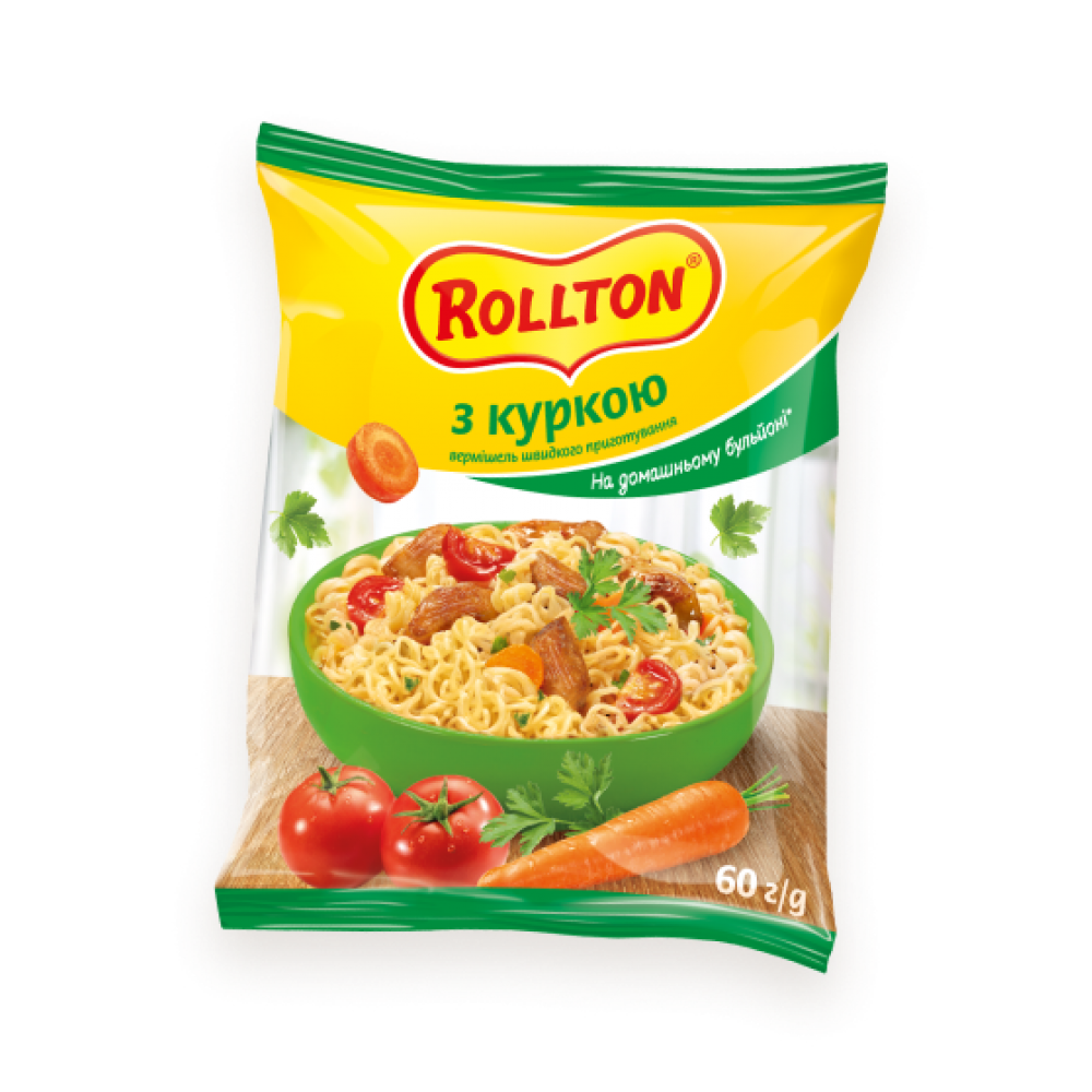 Вермишель быстрого приготовления 60 гр курица(не острая) Роллтон, цена ...