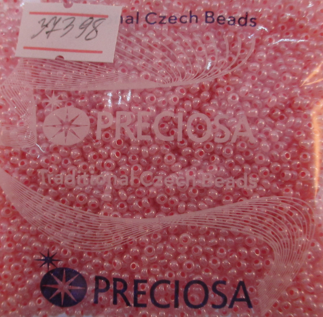 Бісер 10/0, колір No37398— яскраво-рожевий (непрозорий), (пач.50 грамів)