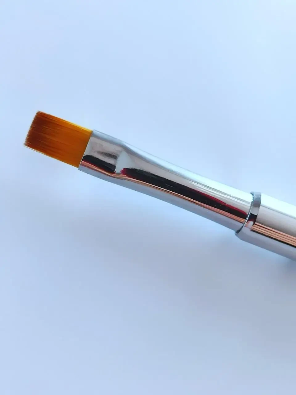 Пензель для гелю № 8 зі стразами, прямий, штучний ворс, фото 1