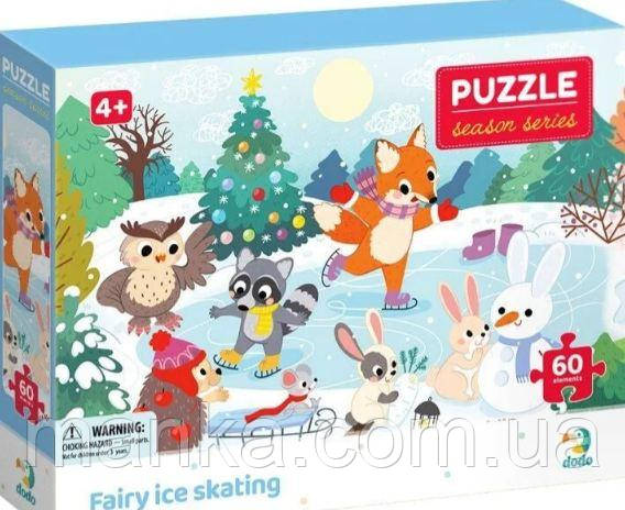 Гр Пазл 60 ел. "Чарівний каток" 300410 (48) "Dodo", розмір елемента 4.5х3.5см, розмір зібраної картинки 23х32с, фото 1