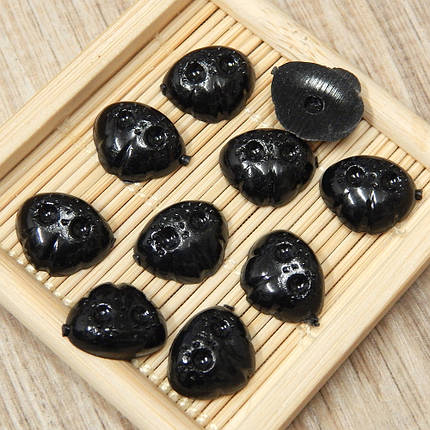 Ніс для іграшок клейовий 15х13 мм, чорний (10 шт), фото 1