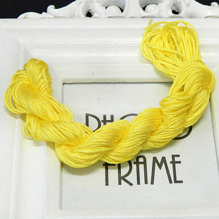 Нейлоновий шнур "шамбала" 1 мм, жовтий (20 м), фото 1