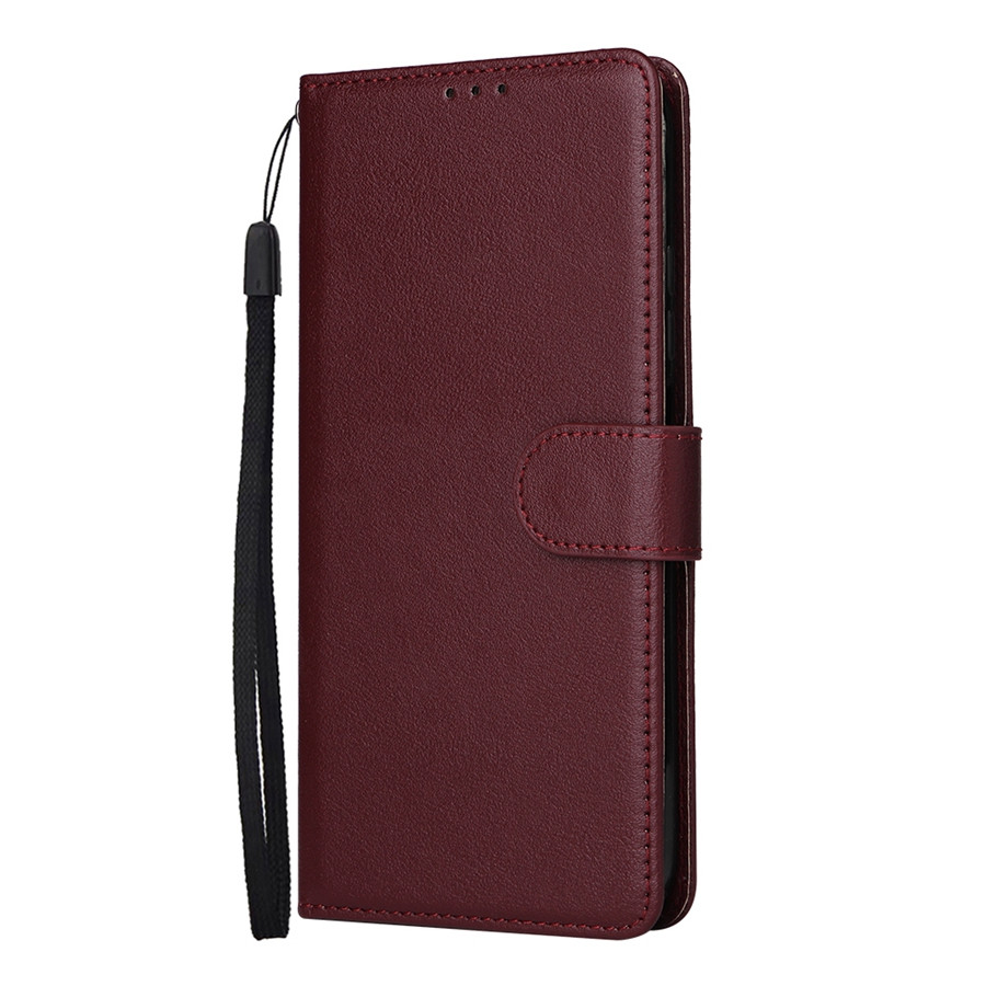 Чохол-книжка для Xiaomi Redmi 13C бордовий ремінець на руку