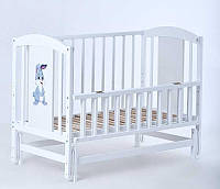 Кроватка детская ЛИЛИ-2 "Зайчик-2" (1) шарнир-подшипник с откидной боковиной, (белый)