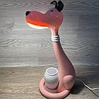 Дитяча розумна настільна лампа "Собака" рожева, 10Вт 3000-6500К, з нічником, фото 6