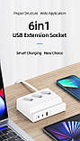 Мережевий зарядний пристрій USAMS US-CC160 P1 65 W Super Si Fast Charging USB Extension Socket white, фото 2