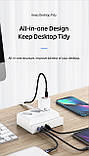 Мережевий зарядний пристрій USAMS US-CC160 P1 65 W Super Si Fast Charging USB Extension Socket white, фото 5