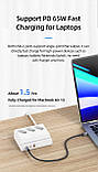 Мережевий зарядний пристрій USAMS US-CC160 P1 65 W Super Si Fast Charging USB Extension Socket white, фото 7