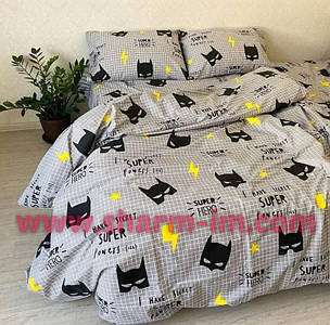 Комплект постільної білизни 150*215 см "Бетмен" (сірий) 100% бавовна