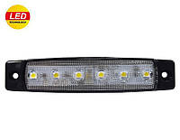 Фонарь габаритов белый 12-24v (6LED) (Турция)