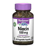 Ніацин (В3) 100 мг, Bluebonnet Nutrition, 90 вегетаріанських капсул