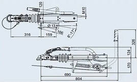 Гальмо накату AL-KO 251S (КОМПЛЕКТ) АК 270, механізм ручного гальма нового зразка 1731104, фото 3
