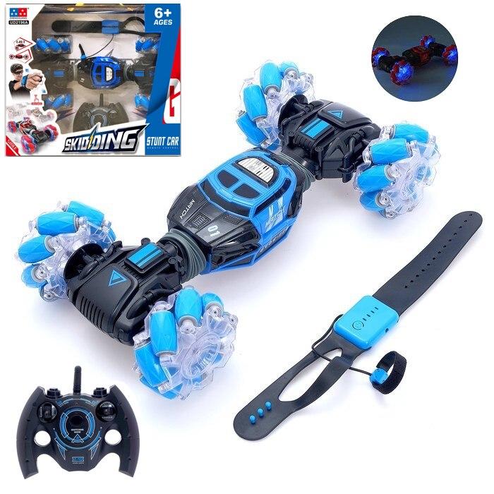 Трюкова машинка-перевертень на радіокеруванні й керуванні від руки СИНЯ арт. 2196, фото 1