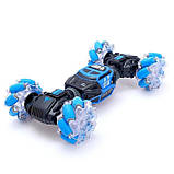 Трюкова машинка-перевертень на радіокеруванні й керуванні від руки СИНЯ арт. 2196, фото 7