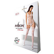 Ажурний бодістокінг з імітацією панчіх Passion BS074 white, фото 3