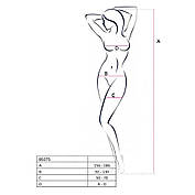 Відвертий бодістокінг з глибоким декольте Passion BS075 white, фото 5