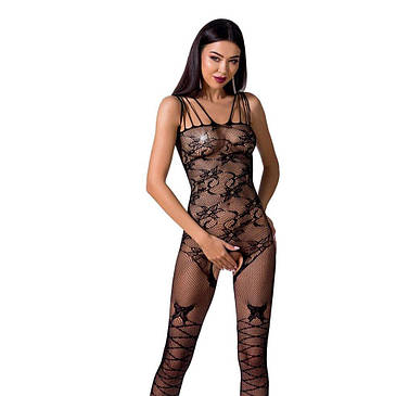 Ажурний бодістокінг з інтимними вирізами Passion BS076 black, фото 2