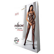 Ажурний бодістокінг з інтимними вирізами Passion BS076 black, фото 3