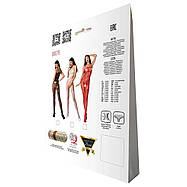Ажурний бодістокінг з інтимними вирізами Passion BS076 red, фото 2