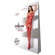 Ажурний бодістокінг з інтимними вирізами Passion BS076 red, фото 3