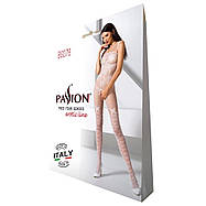 Ажурний бодістокінг з інтимними вирізами Passion BS076 white, фото 3