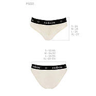 Трусики з широкою гумкою і мереживом Passion PS001 PANTIES L, ecru, фото 2