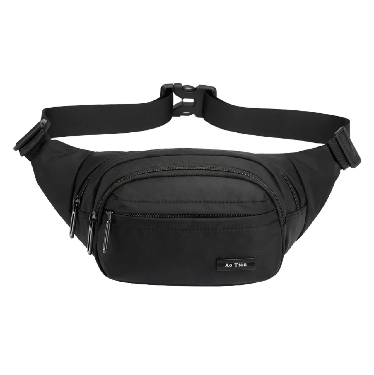 Сумка напоясна (бананка) Чоловіча AOTIAN Чорний 20х13х15 (2024), фото 1
