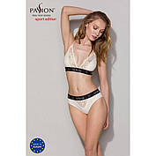 Трусики з широкою гумкою і мереживом Passion PS001 PANTIES ecru, size XL, фото 2