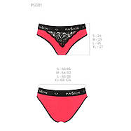 Трусики з широкою гумкою і мереживом Passion PS001 PANTIES L, red-black, фото 2