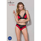 Трусики з широкою гумкою і мереживом Passion PS001 PANTIES L, red-black, фото 2