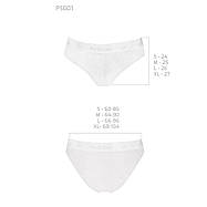 Трусики з широкою гумкою і мереживом Passion PS001 PANTIES S, white, фото 2