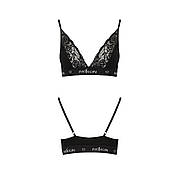 Еластичний топ з мереживом Passion PS001 TOP black, size L, фото 2
