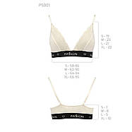 Еластичний топ з мереживом Passion PS001 TOP ecru, size L, фото 2