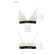 Еластичний топ з мереживом Passion PS001 TOP S, ecru, фото 2