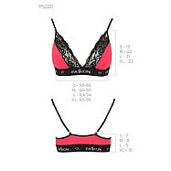 Еластичний топ з мереживом Passion PS001 TOP S, red-black, фото 2