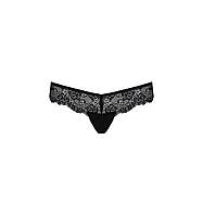 Мереживні трусики-танга з атласним бантиком Passion NAJA THONG XXL/XXXL, black, фото 4