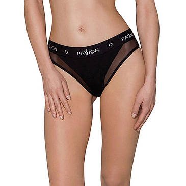 Трусики з прозорою вставкою Passion PS002 PANTIES black, size M, фото 2