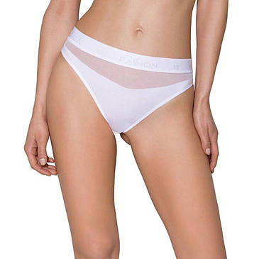 Трусики з прозорою вставкою Passion PS006 PANTIES white, size L, фото 2