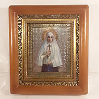 Икона Елисавета святая мученица, лик 10х12 см, в коричневом деревянном киоте