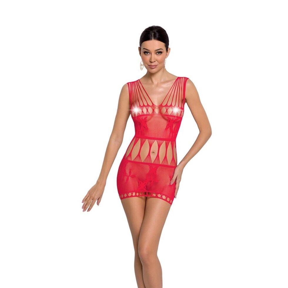 Бодістокінг міні-сукня з метеликами Passion BS090 One Size red
