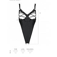 Боді з екокожі Passion CELINE BODY S/M, black, з доступом, відкритий, фото 3