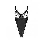 Боді з екокожі Passion CELINE BODY S/M, black, з доступом, відкритий, фото 5