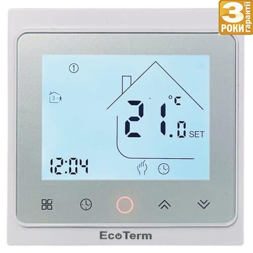 Програмований терморегулятор EcoTerm PRO White, фото 1