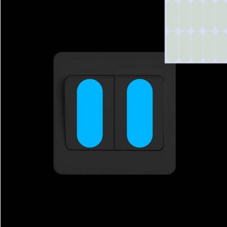 

Набор люминесцентных голубых наклеек на выключатель - 10шт., Голубой