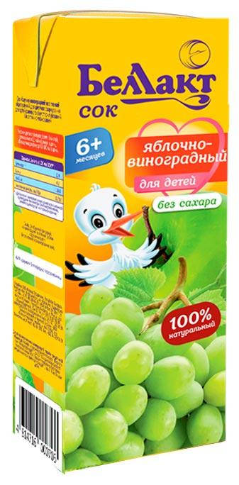 

Сок Беллакт Яблочно-Виноградный от 6 месяцев 200 мл