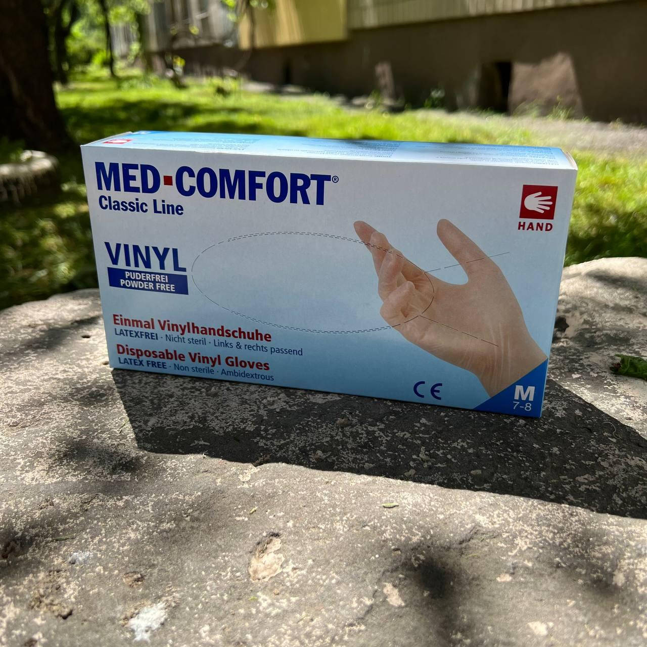 

Перчатки "Med Comfort" виниловые М 100 шт, Белый