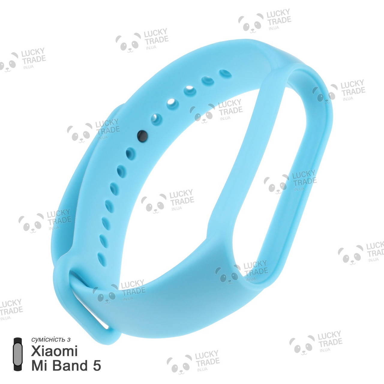 

Ремешок Xiaomi Mi Band 5 силиконовый однотонный браслет Light Голубой [2419]